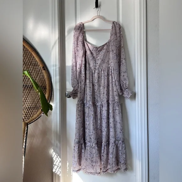 Arula Purple Floral Tiered Maxi Dress Size X‎ - Picture 3 of 8
